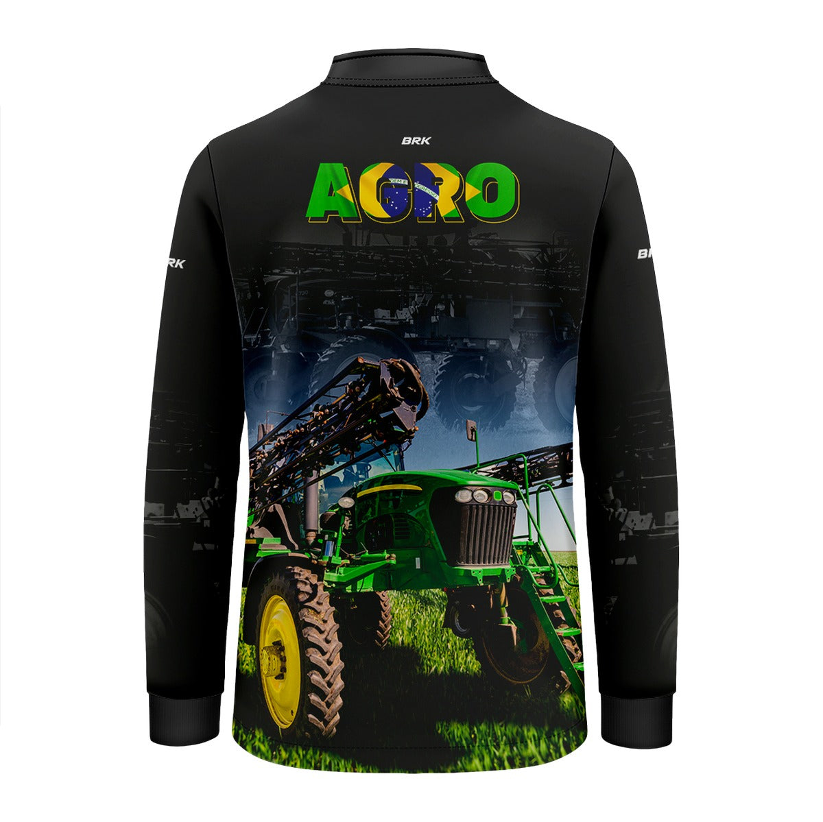 Camisa Brk Agro Infantil Preta Pulverizador Proteção Solar UV50+ - Brk Agro
