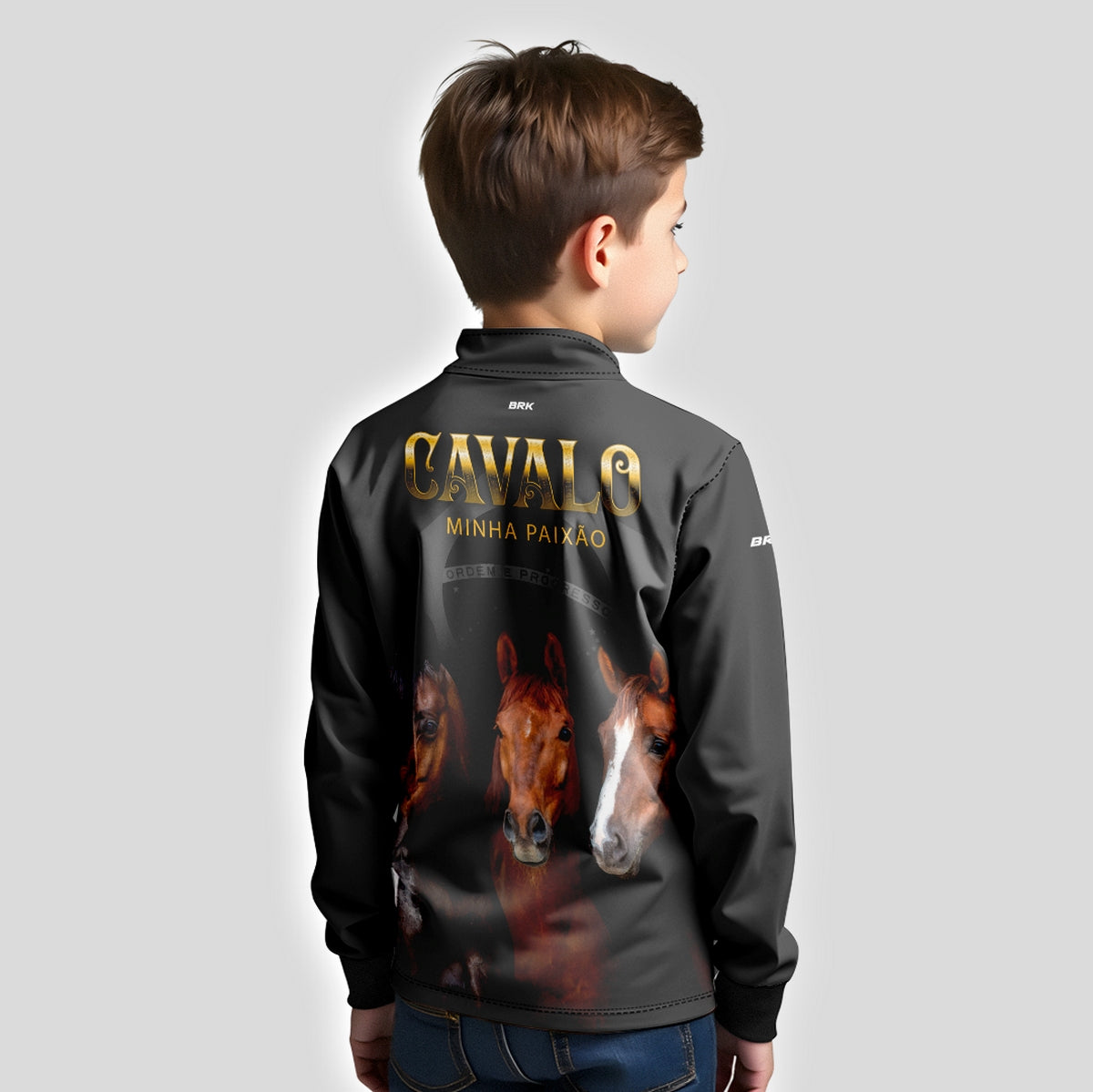 Camisa Infantil Agro Brk Paixão por Cavalos com Proteção Solar UV50+ - Brk Agro