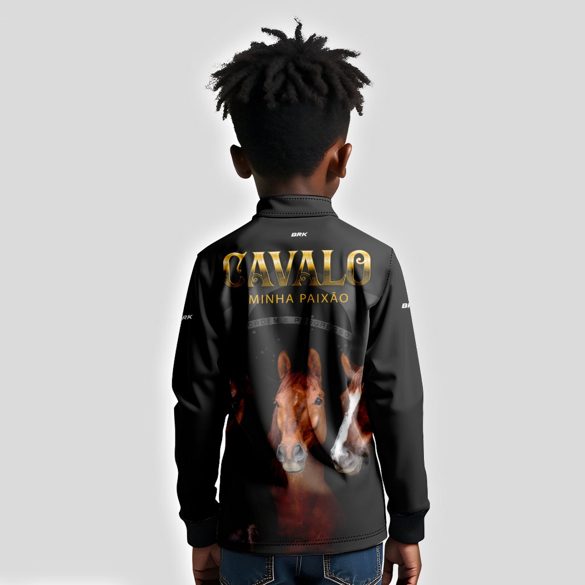 Camisa Infantil Agro Brk Paixão por Cavalos com Proteção Solar UV50+ - Brk Agro