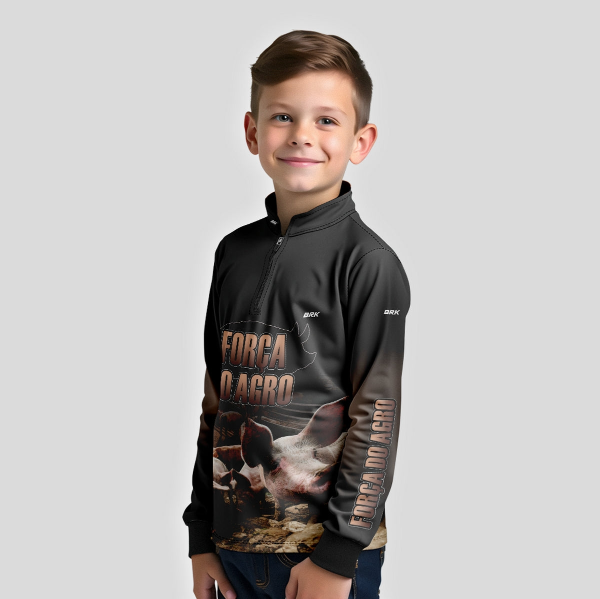 Camisa Brk Agro Suíno cultura UV50+ - Brk Agro