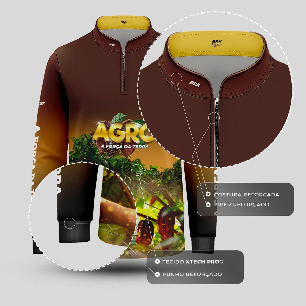 Camisa Infantil Agro Brk Cultivo de Cacau com UV50+ - Brk Agro