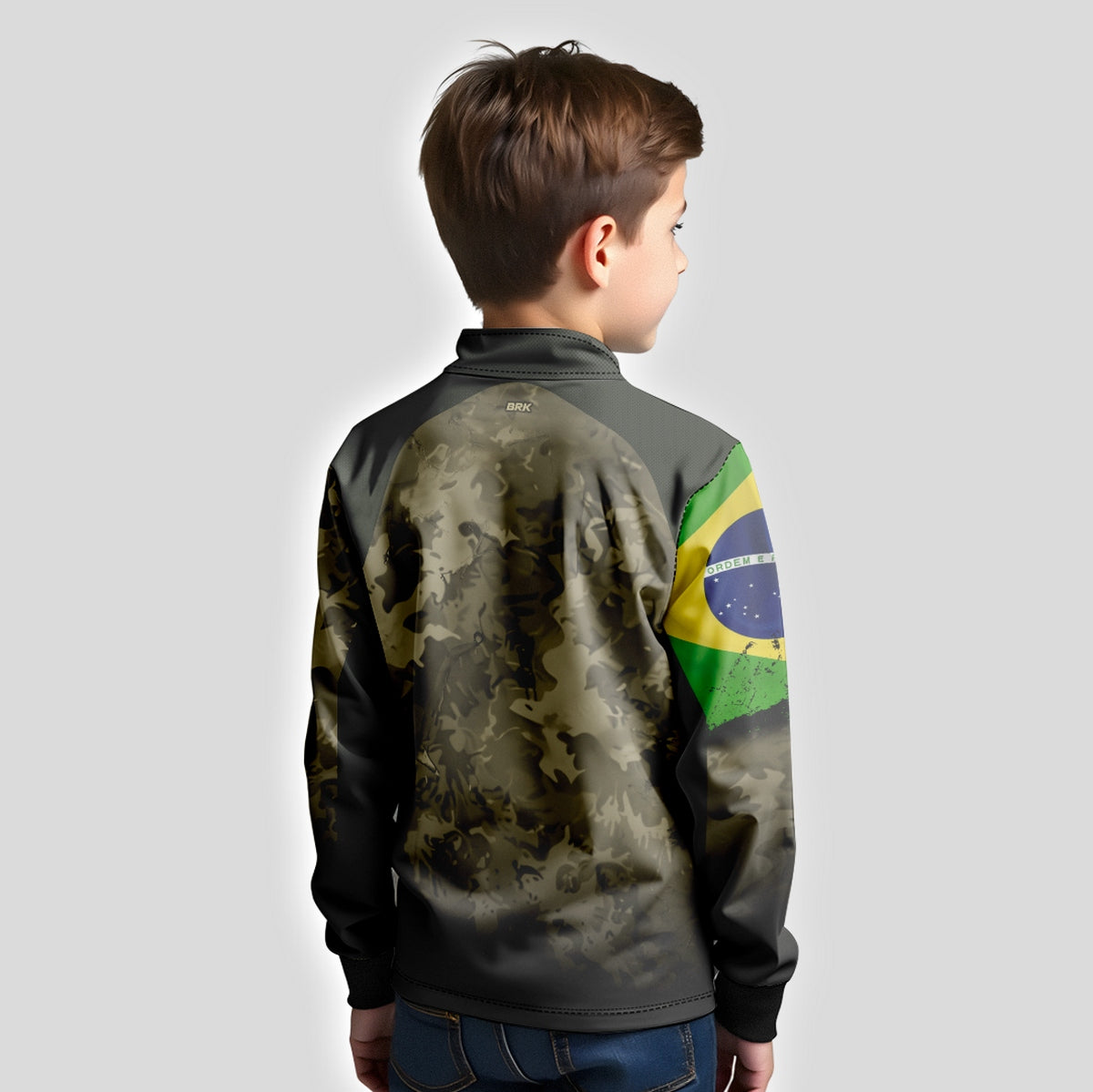 Camisa Agro Infantil Brk Camuflada Bandeira do Brasil com Proteção Solar UV50+ - Brk Agro