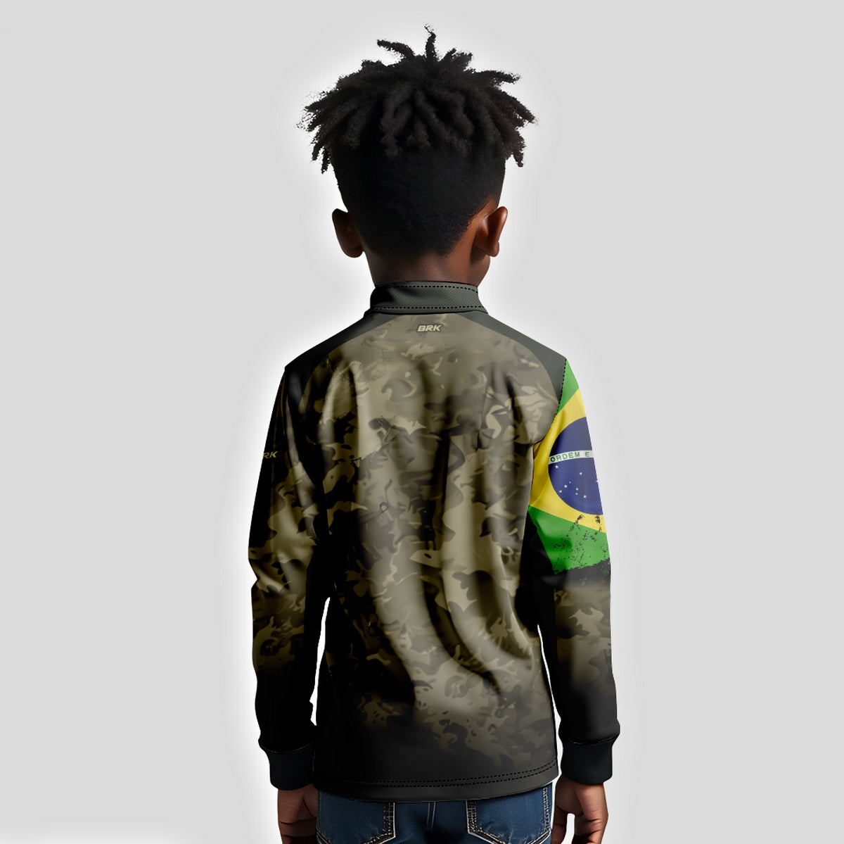 Camisa Agro Infantil Brk Camuflada Bandeira do Brasil com Proteção Solar UV50+ - Brk Agro