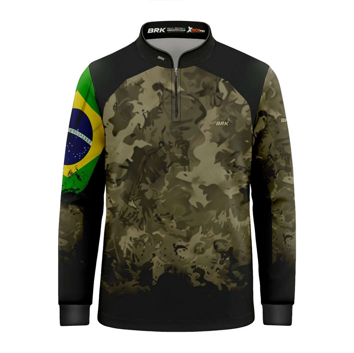 Camisa Agro Infantil Brk Camuflada Bandeira do Brasil com Proteção Solar UV50+ - Brk Agro