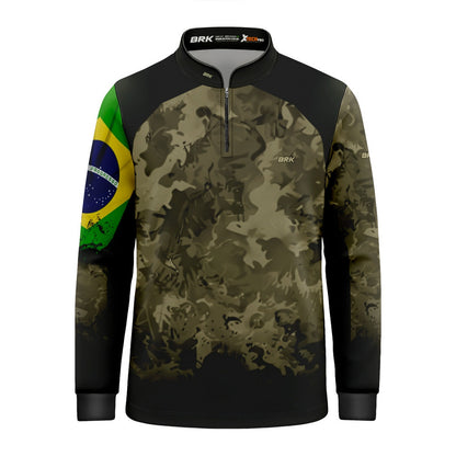 Camisa Agro Infantil Brk Camuflada Bandeira do Brasil com Proteção Solar UV50+ - Brk Agro