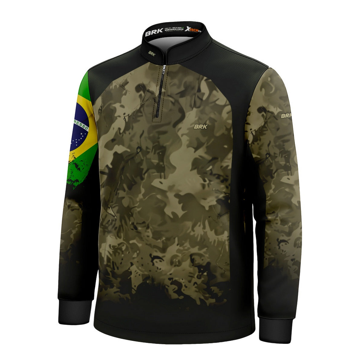 Camisa Agro Infantil Brk Camuflada Bandeira do Brasil com Proteção Solar UV50+ - Brk Agro