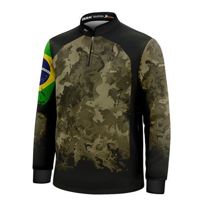 Camisa Agro Infantil Brk Camuflada Bandeira do Brasil com Proteção Solar UV50+ - Brk Agro
