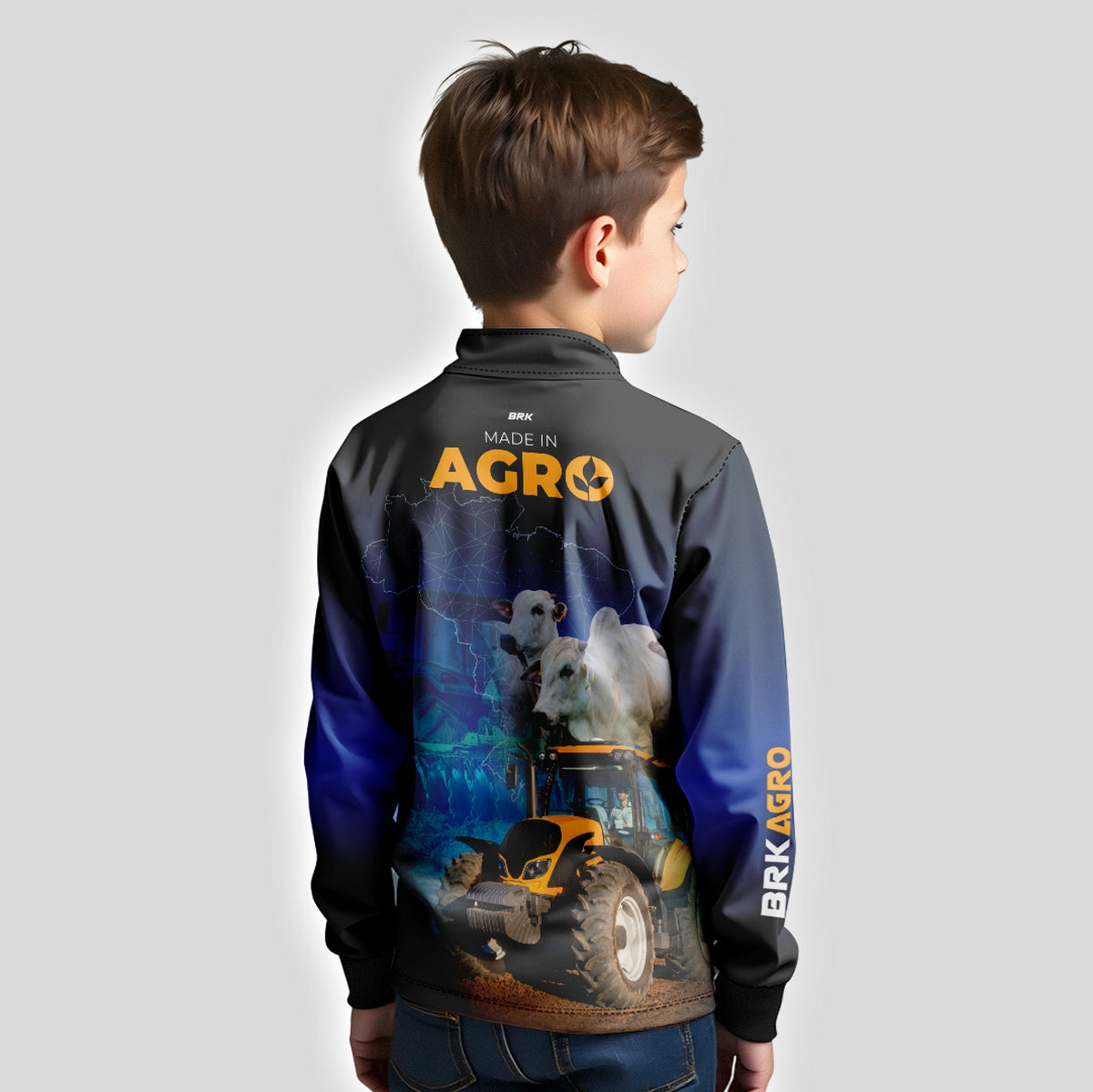 Camisa Infantil Agro Brk Made in Agro Pecuária com Proteção Solar UV50+ - Brk Agro