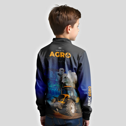 Camisa Infantil Agro Brk Made in Agro Pecuária com Proteção Solar UV50+ - Brk Agro
