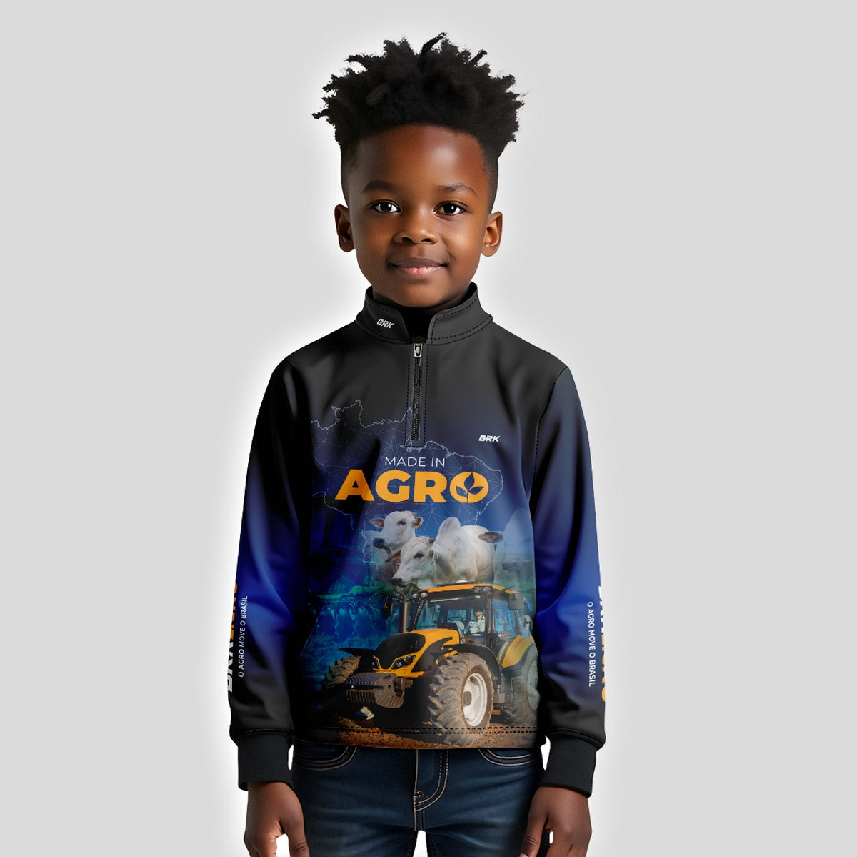 Camisa Infantil Agro Brk Made in Agro Pecuária com Proteção Solar UV50+ - Brk Agro