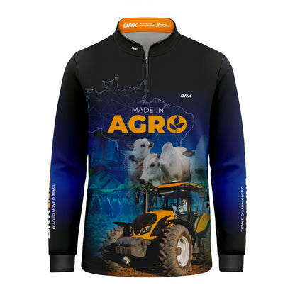 Camisa Infantil Agro Brk Made in Agro Pecuária com Proteção Solar UV50+ - Brk Agro