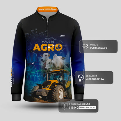 Camisa Infantil Agro Brk Made in Agro Pecuária com Proteção Solar UV50+ - Brk Agro