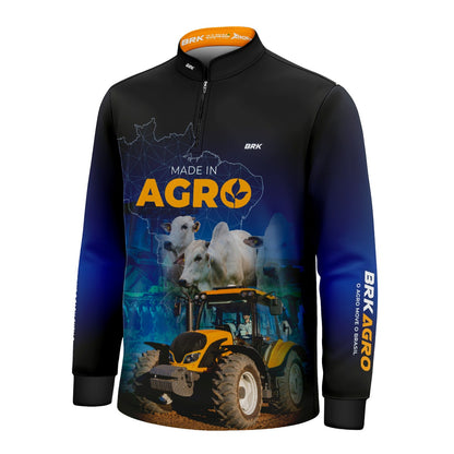 Camisa Infantil Agro Brk Made in Agro Pecuária com Proteção Solar UV50+ - Brk Agro