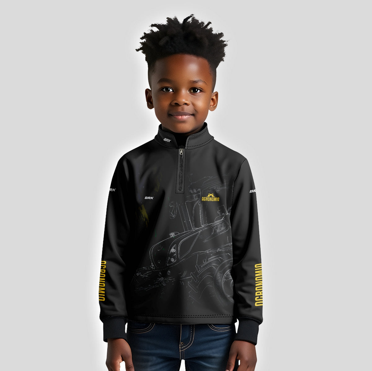Camisa Infantil Agro Brk Agronomia Preta 2 com UV50+ - Brk Agro