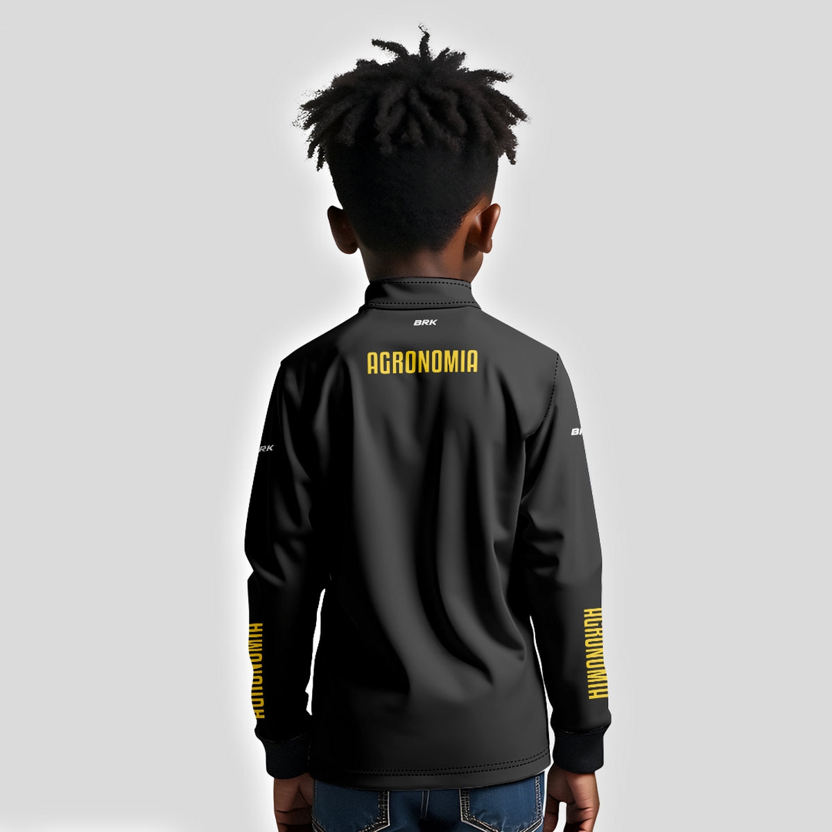 Camisa Infantil Agro Brk Agronomia Preta 2 com UV50+ - Brk Agro