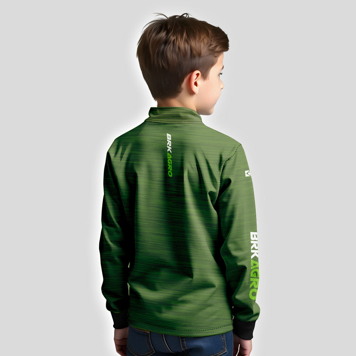 Camisa Agro Infantil Brk Mescla Verde com Proteção Solar UV50+ - Brk Agro
