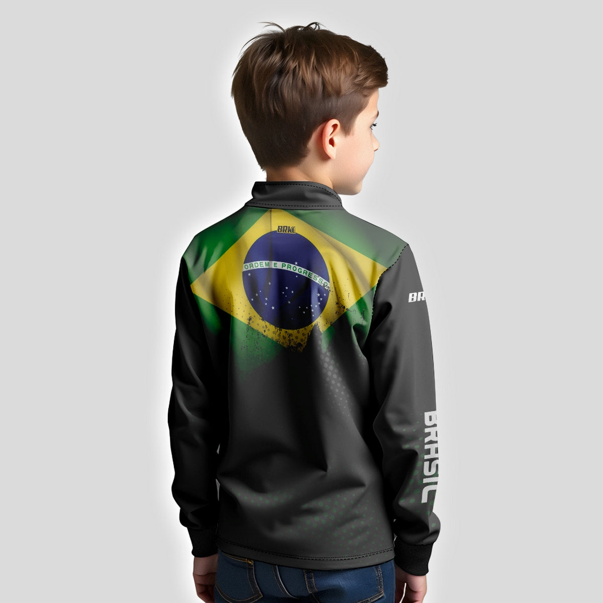Camisa Infantil Agro Brk Bandeira do Brasil com Proteção Solar UV50+ - Brk Agro