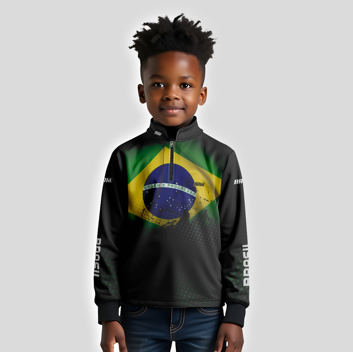 Camisa Infantil Agro Brk Bandeira do Brasil com Proteção Solar UV50+ - Brk Agro