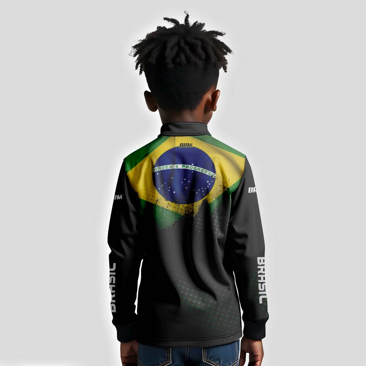 Camisa Infantil Agro Brk Bandeira do Brasil com Proteção Solar UV50+ - Brk Agro