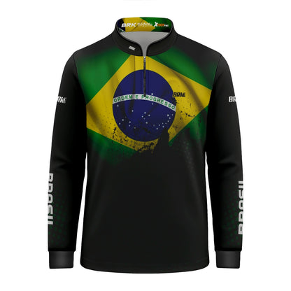 Camisa Infantil Agro Brk Bandeira do Brasil com Proteção Solar UV50+ - Brk Agro