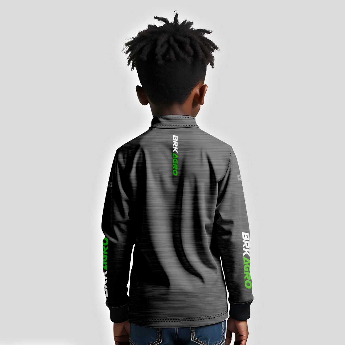 Camisa Agro Infantil Brk Mescla Cinza com Proteção Solar UV50+ - Brk Agro
