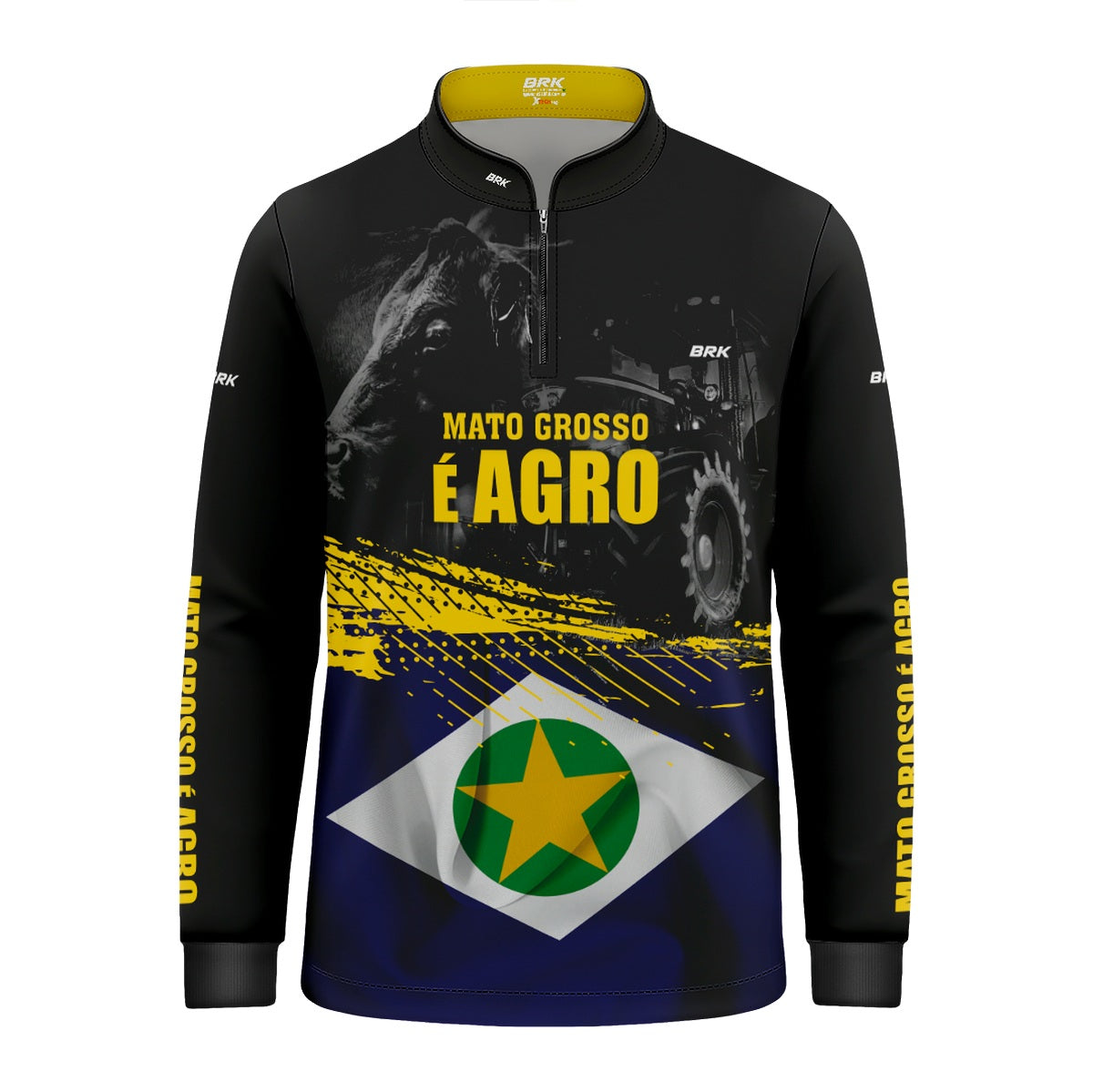 Camisa Brk Agro Infantil Bandeira Mato Grosso com Proteção Solar UV50+ - Brk Agro