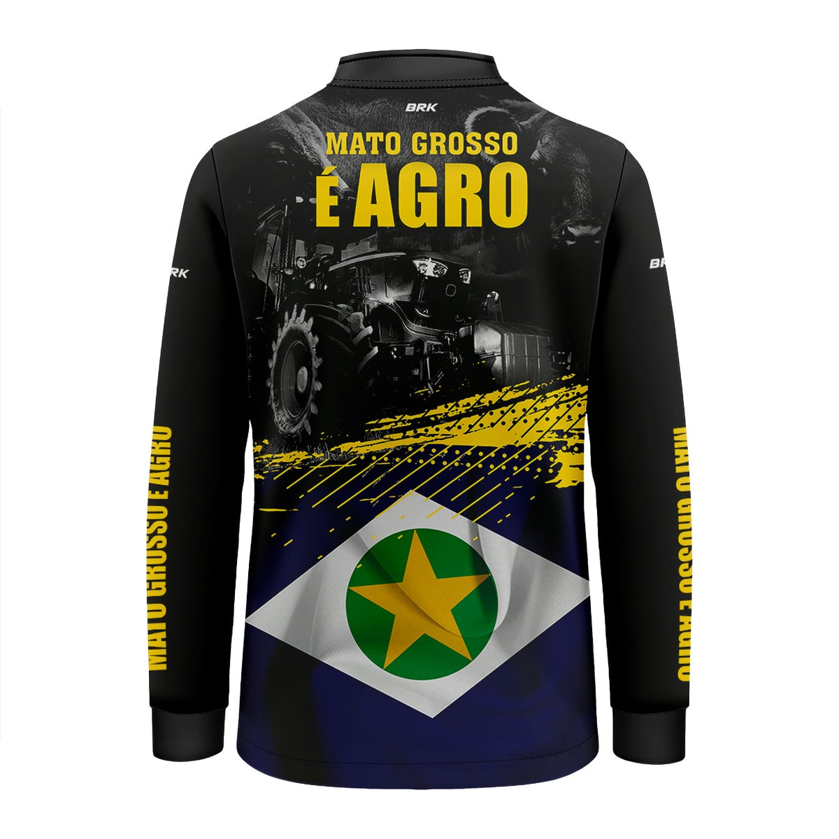 Camisa Brk Agro Infantil Bandeira Mato Grosso com Proteção Solar UV50+ - Brk Agro