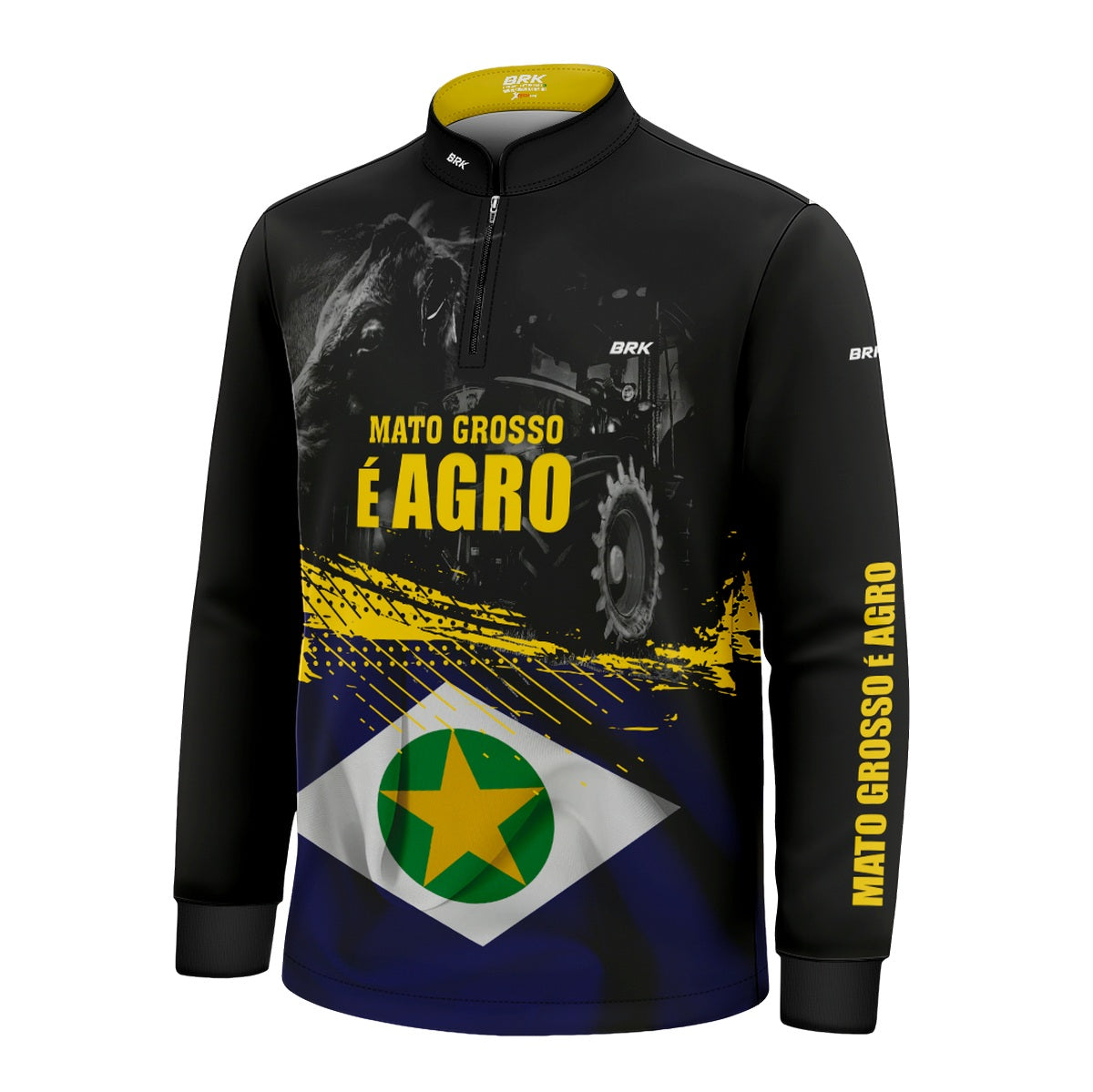 Camisa Brk Agro Infantil Bandeira Mato Grosso com Proteção Solar UV50+ - Brk Agro