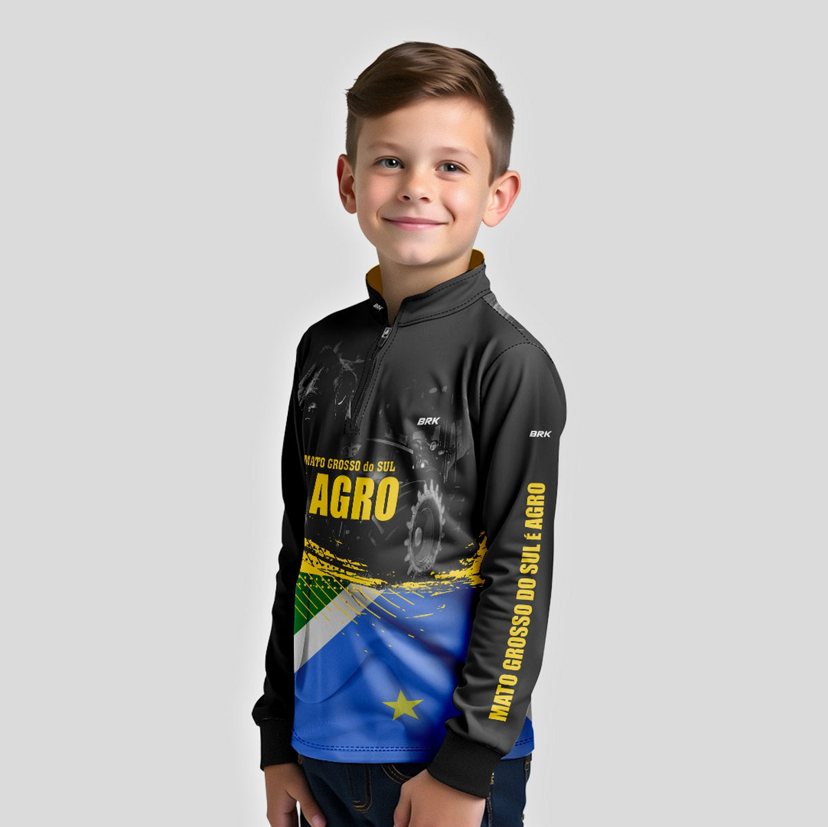 Camisa Brk Agro Infantil Mato Grosso do Sul é Agro com UV50+ - Brk Agro