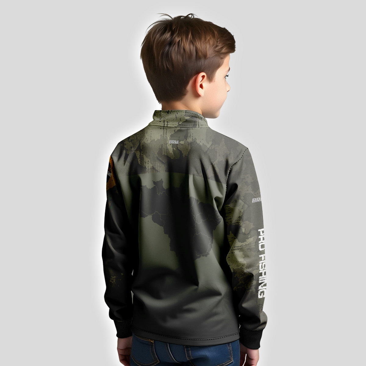 Camisa Infantil  Agro Brk Bussola Brasil Camuflada com Proteção Solar UV50+ - Brk Agro