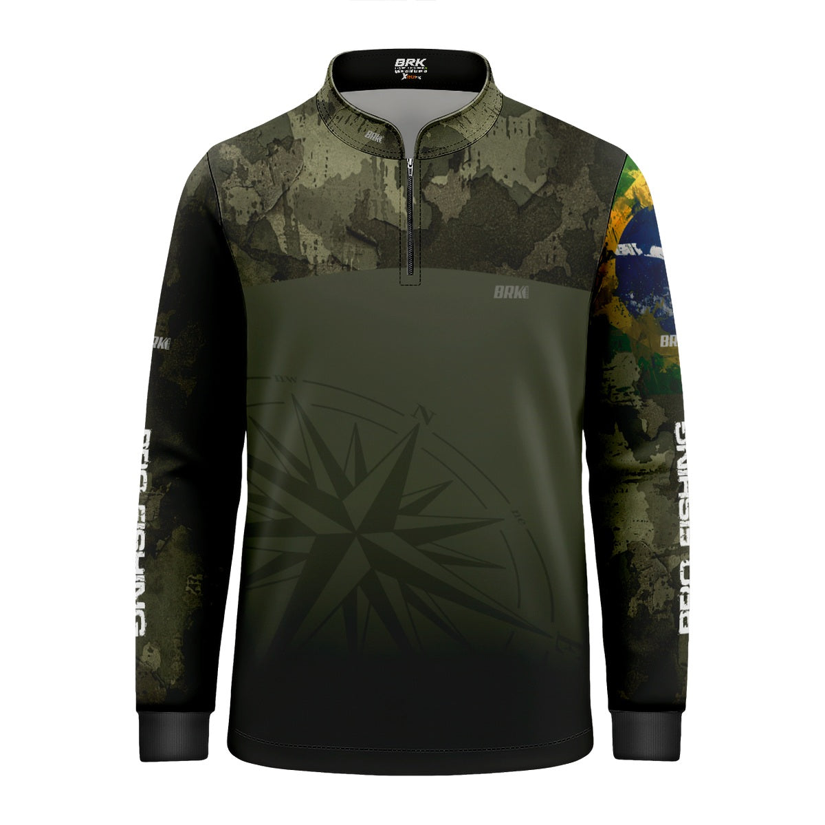 Camisa Infantil  Agro Brk Bussola Brasil Camuflada com Proteção Solar UV50+ - Brk Agro