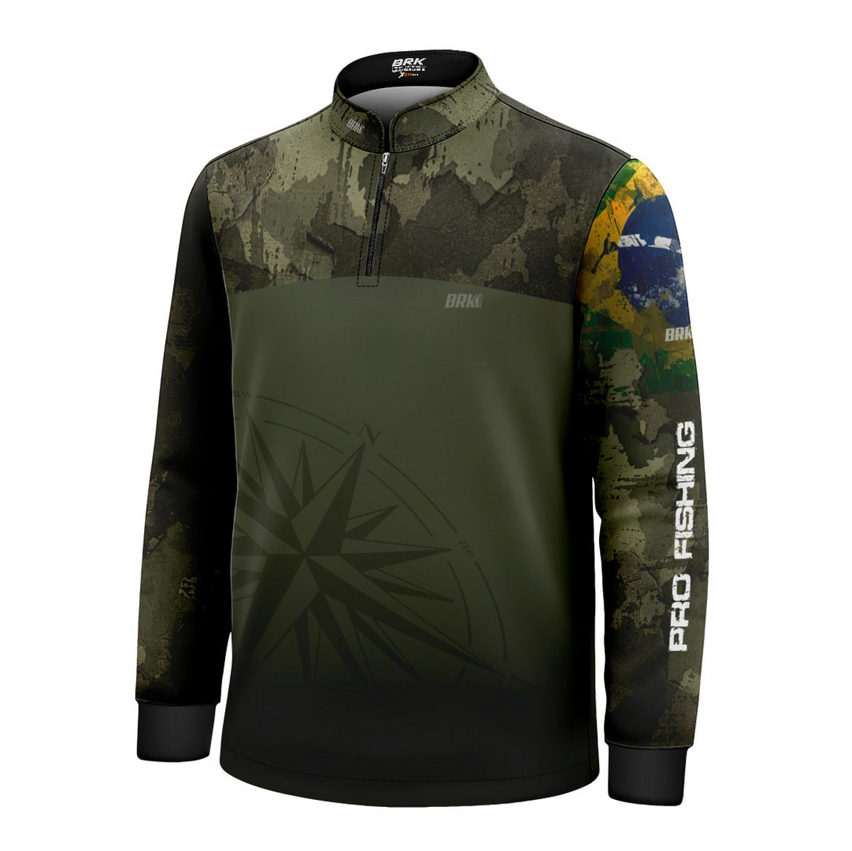 Camisa Infantil  Agro Brk Bussola Brasil Camuflada com Proteção Solar UV50+ - Brk Agro