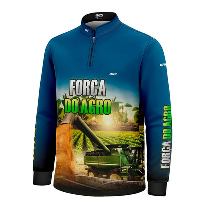 Camisa Agro Infantil Brk Força do Agro Colheitadeira Soja com Proteção UV50+ - Brk Agro