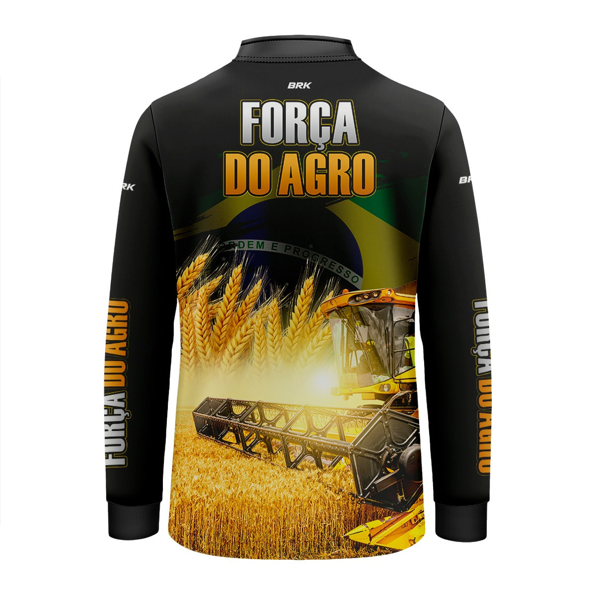 Camisa Infantil Agro Brk Força do Agro Colheitadeira com Proteção UV50+ - Brk Agro