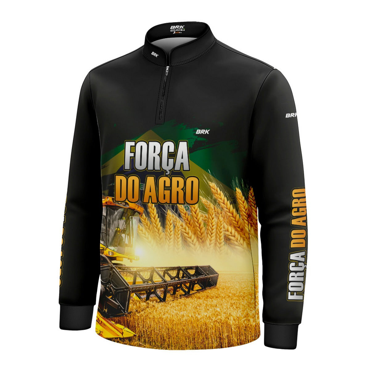 Camisa Infantil Agro Brk Força do Agro Colheitadeira com Proteção UV50+ - Brk Agro