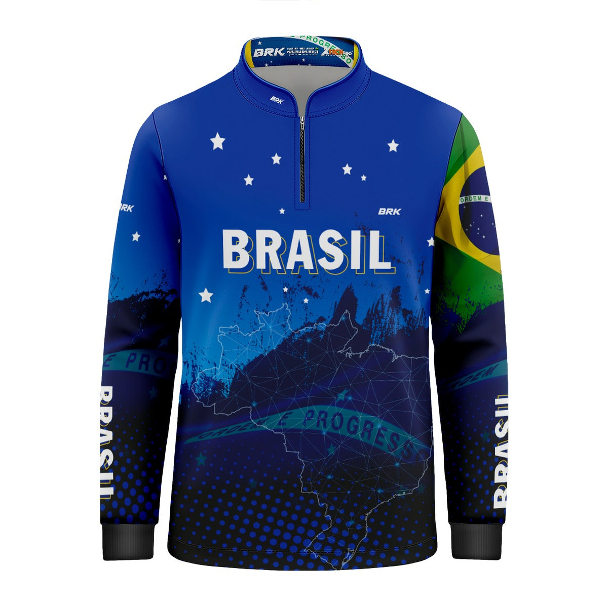 Camisa Brk Agro Infantil Brasil Azul com Proteção Solar UV50+ - Brk Agro