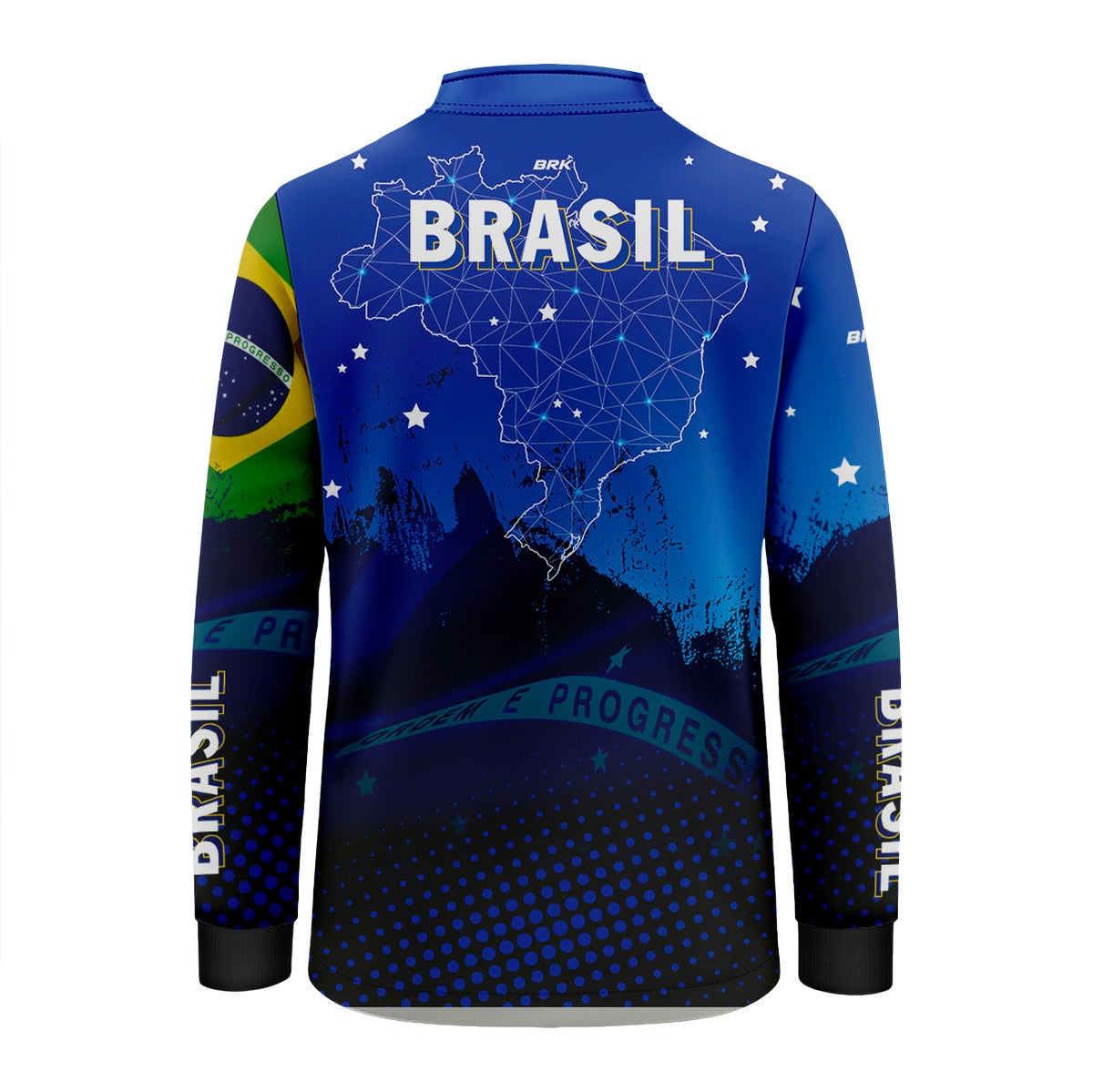 Camisa Brk Agro Infantil Brasil Azul com Proteção Solar UV50+ - Brk Agro