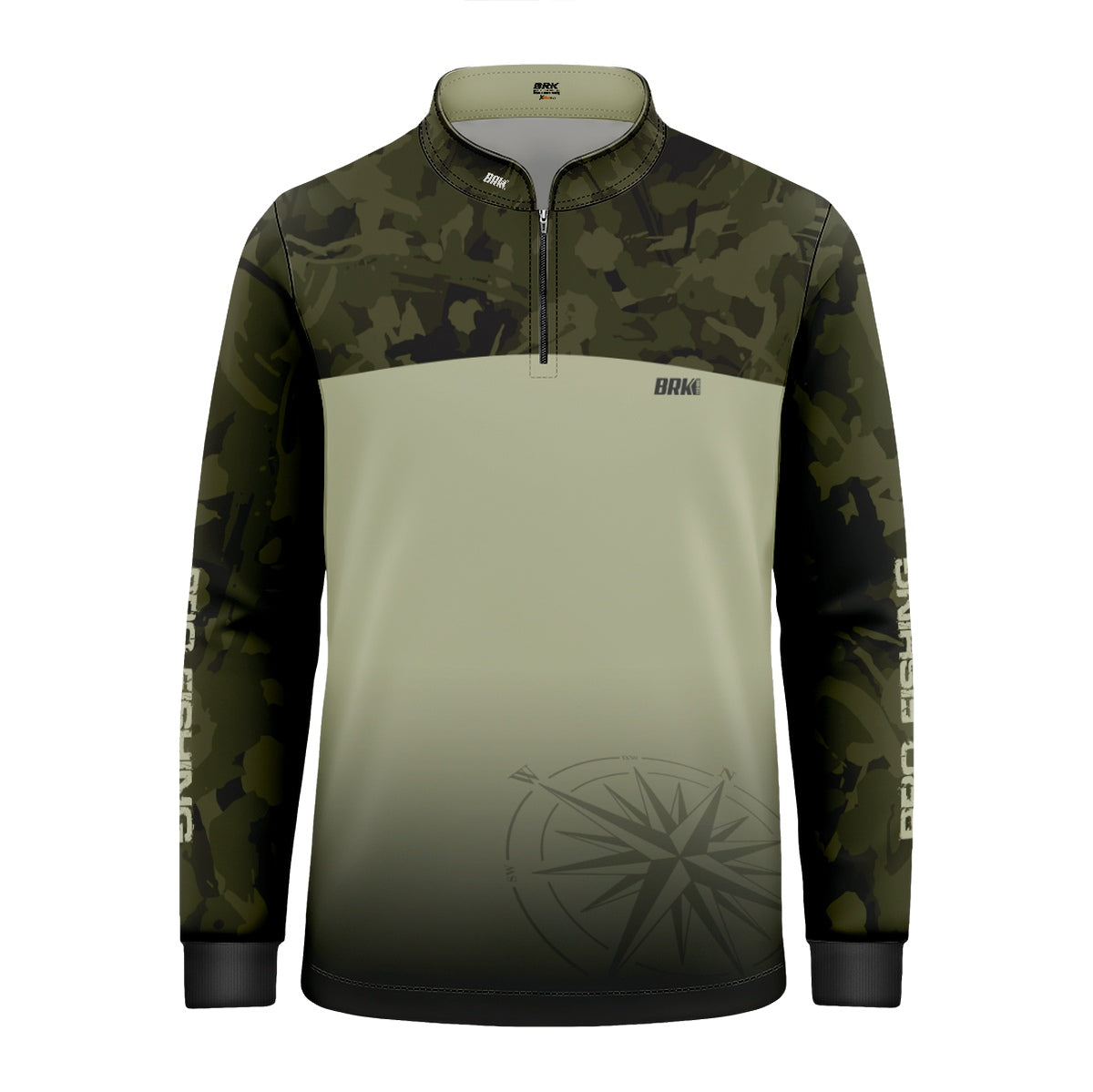 Camisa Infantil de Pesca Brk compass Camuflado com Proteção Solar UV50+ - Brk Agro