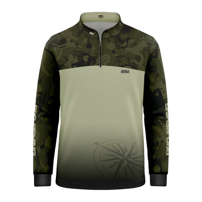 Camisa Infantil de Pesca Brk compass Camuflado com Proteção Solar UV50+ - Brk Agro