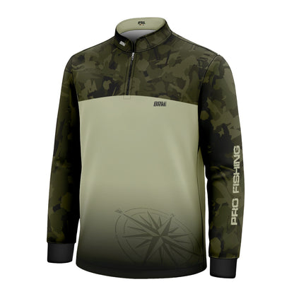 Camisa Infantil de Pesca Brk compass Camuflado com Proteção Solar UV50+ - Brk Agro