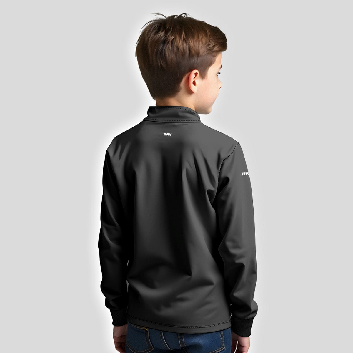 Camisa Infantil Agro Brk Casual Unissex Basic Preta com Proteção Solar UV50+ - Brk Agro