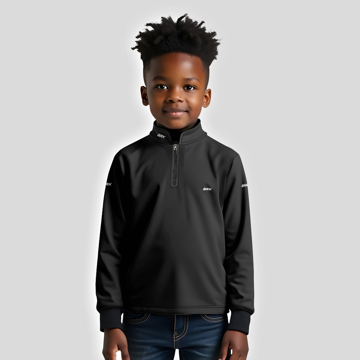 Camisa Infantil Agro Brk Casual Unissex Basic Preta com Proteção Solar UV50+ - Brk Agro