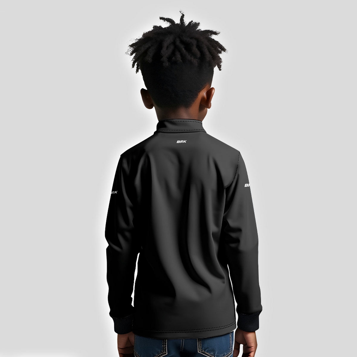 Camisa Infantil Agro Brk Casual Unissex Basic Preta com Proteção Solar UV50+ - Brk Agro