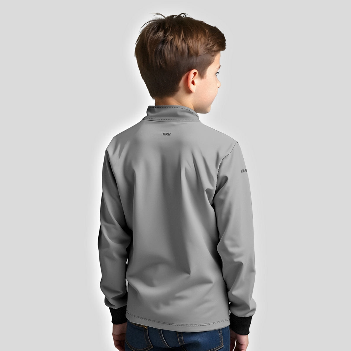 Camisa Infantil Brk Agro Básica Cinza Claro com Proteção Solar UV50+ - Brk Agro