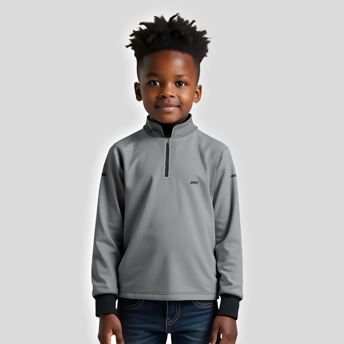 Camisa Infantil Brk Agro Básica Cinza Claro com Proteção Solar UV50+ - Brk Agro