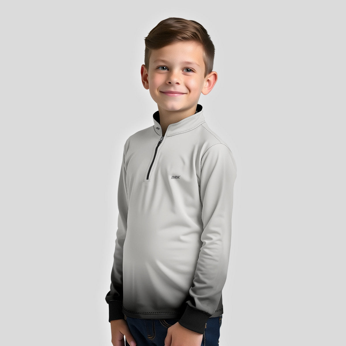 Camisa Infantil Brk Agro Unissex Basic Cinza Claro com Proteção Solar UV50+ - Brk Agro