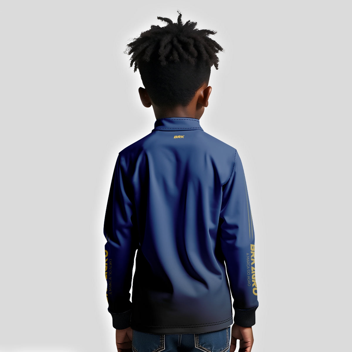 Camisa Infantil Agro Brk Básica Azul e Amarelo com Proteção UV50+ - Brk Agro