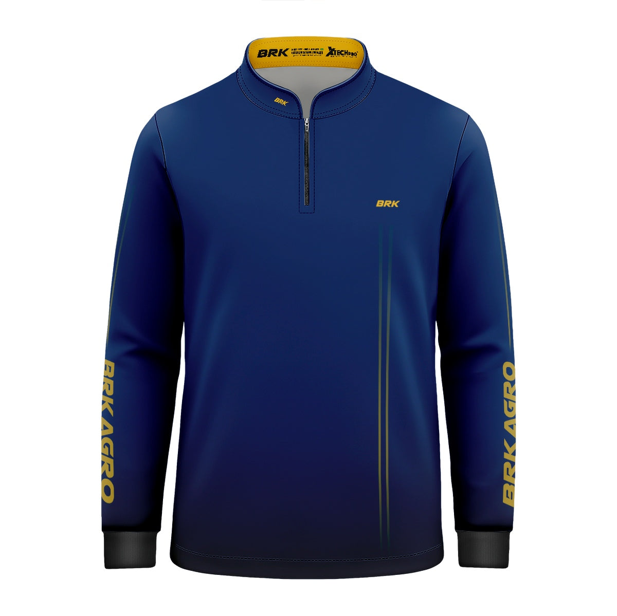 Camisa Infantil Agro Brk Básica Azul e Amarelo com Proteção UV50+ - Brk Agro