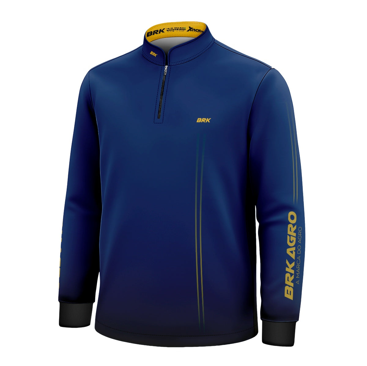 Camisa Infantil Agro Brk Básica Azul e Amarelo com Proteção UV50+ - Brk Agro