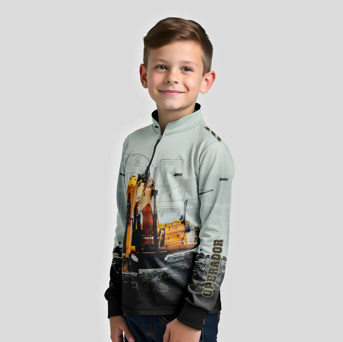 Camisa Agro Brk Operador de Máquinas Escavadeira com UV50+ - Brk Agro
